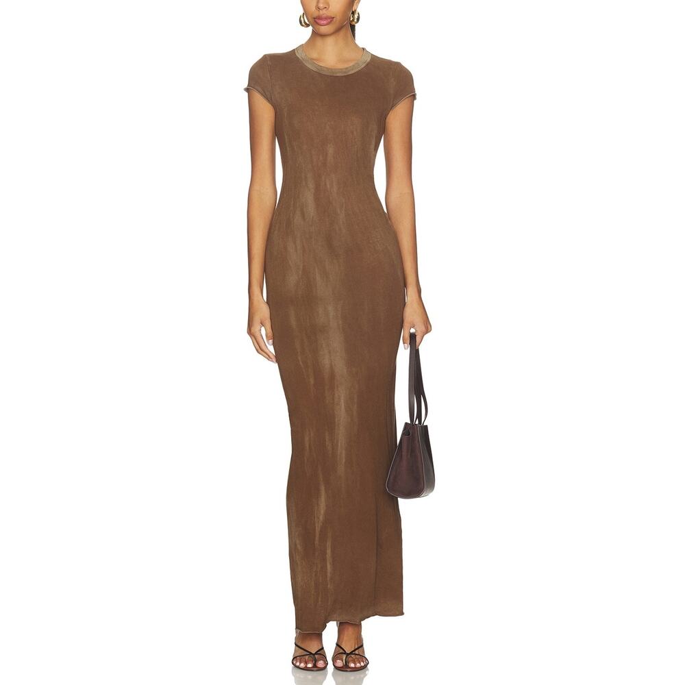 Cotton Citizen Brown Cap-Sleeve Maxi Dress